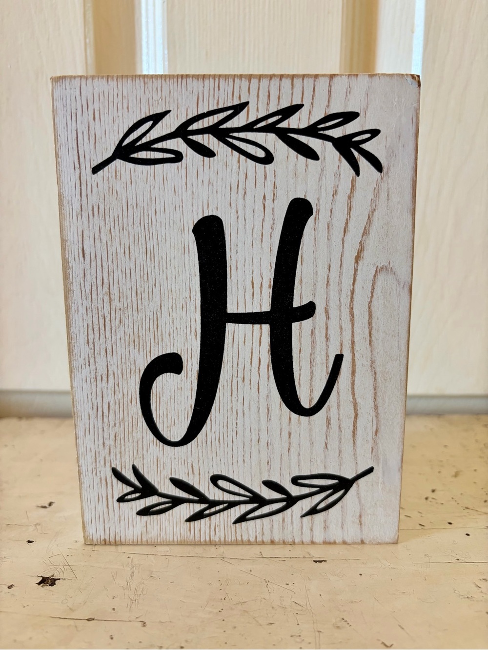 Whitewashed Decorative Letter H Sign